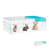 Parasole ogrodowe - Relaxdays Wybieg dla królików L, z osłoną, żagiel przeciwsłoneczny, duży wybieg, wys. x szer. x gł.: 60 x 116 x 175 cm, ocynkowany - miniaturka - grafika 1