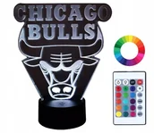 Lampy stojące - Lampka Nocna 3D Led Imię Grawer Chicago Bulls - miniaturka - grafika 1