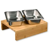 Deski do krojenia - Bambusowa deska do krojenia z dwoma wyciąganymi pojemnikami ze stali nierdzewnej, Kesper - miniaturka - grafika 1