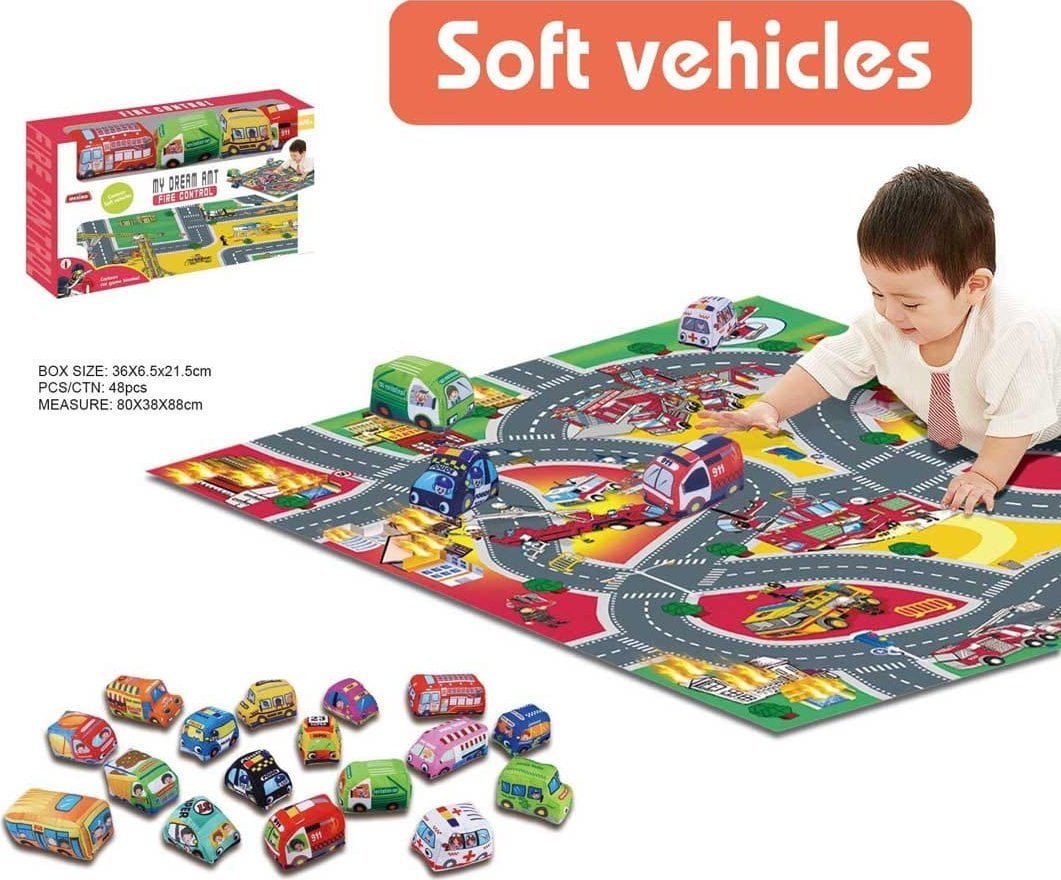 Ramiz Mata Miasto Straż Pożarna + Zestaw Miękkich Autek