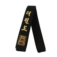 Kimona, stroje i obuwie - Pas z Haftem Taekwondo Czarny 180 - miniaturka - grafika 1