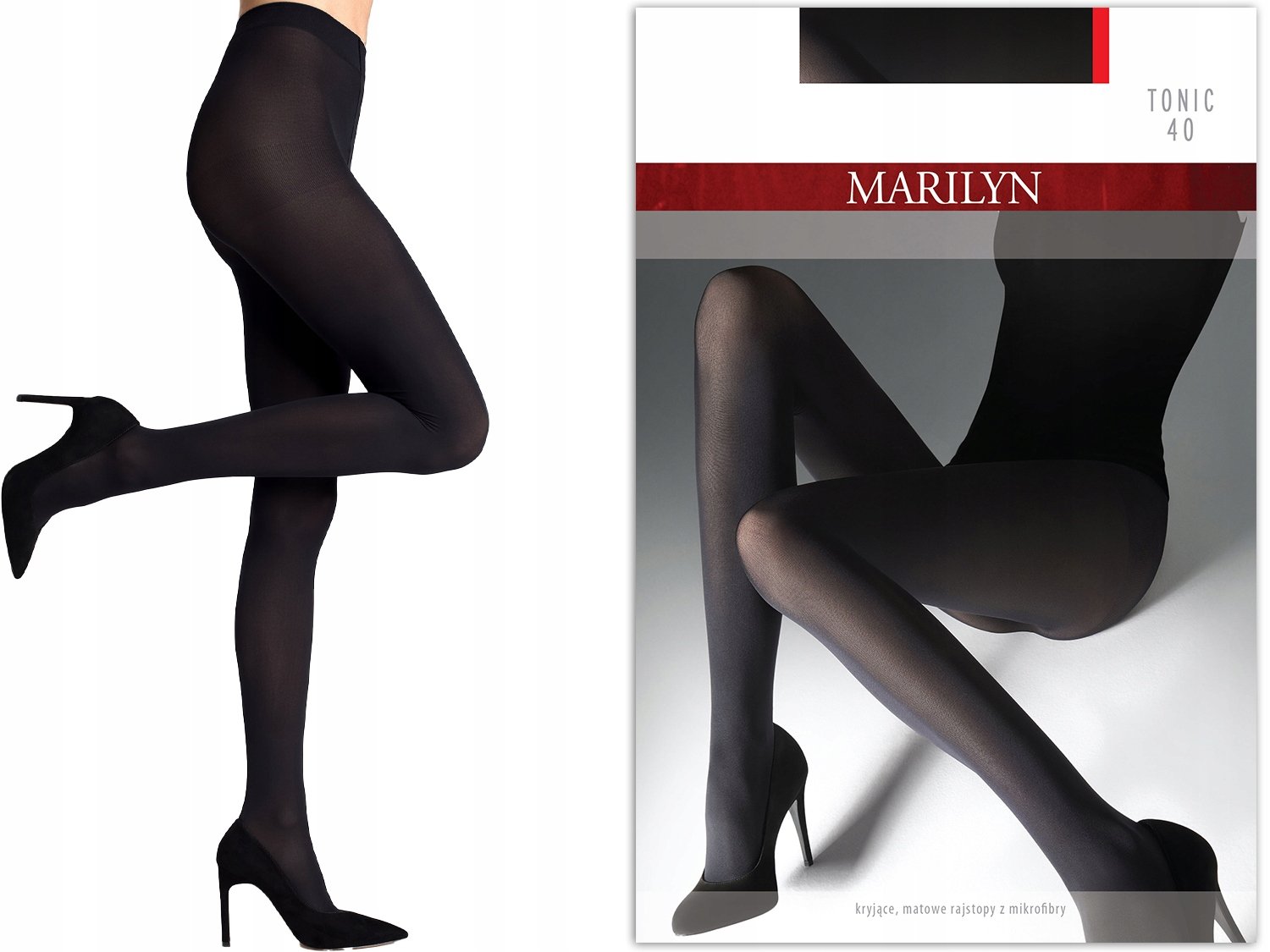 Rajstopy gładkie Marilyn Tonic 40den czarny Nero rozmiar 5
