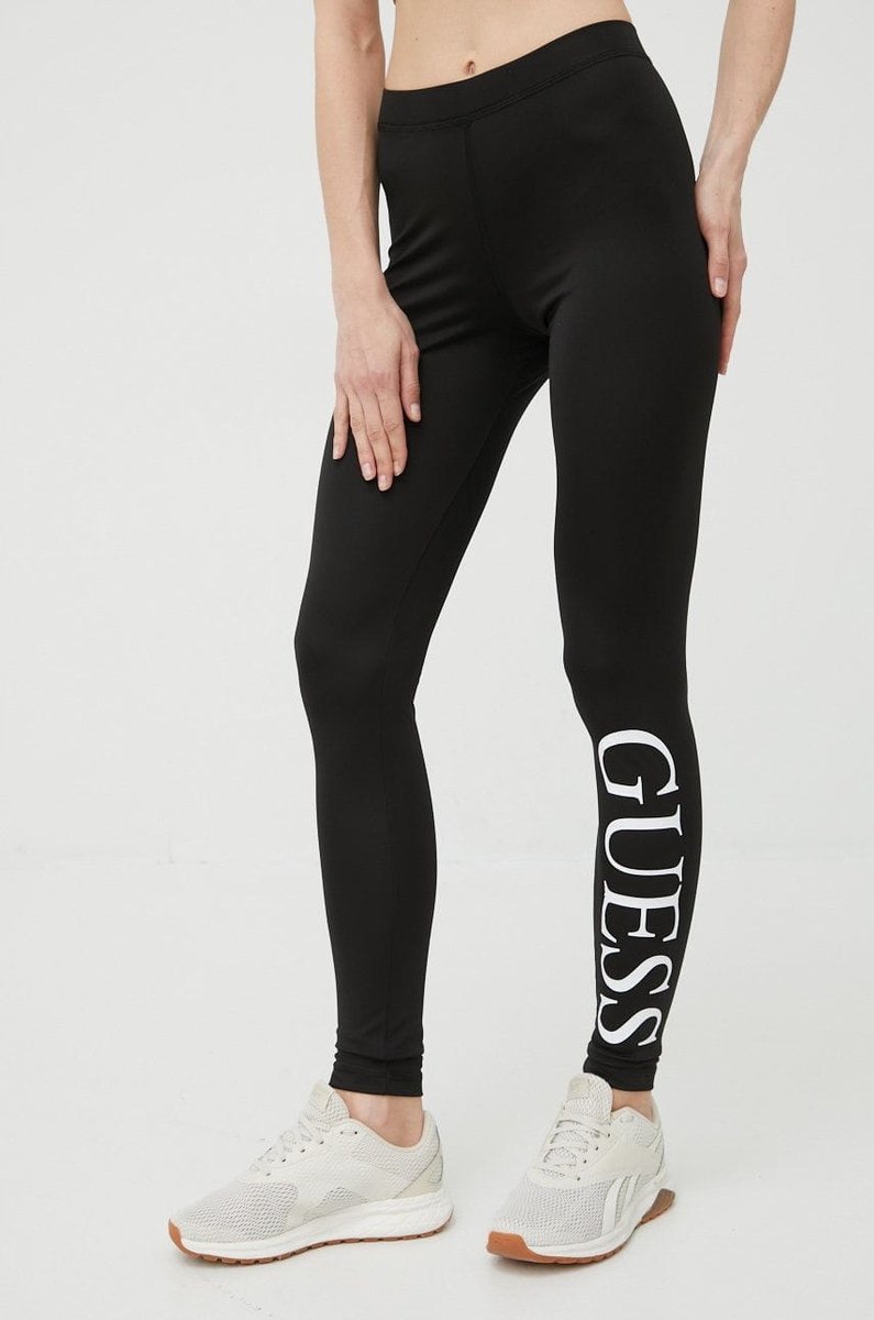 GUESS LEGGINSY DAMSKIE CZARNE Z LOGO KLASYK XS NMA