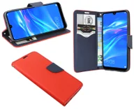 Portfele - cofi1453® Etui Book "Fancy" kompatybilne z telefonem HONOR 8A etui portfelowe pokrowiec ochronny z funkcją podstawki, miejsce na kartę czerwono-niebieski - miniaturka - grafika 1