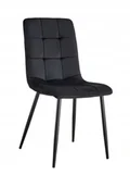 Krzesła - Krzesło Tapicerowane Welurowe Nowoczesne Skandynawskie Loftowe Czarne - miniaturka - grafika 1
