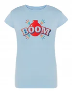 Koszulki i topy damskie - T-Shirt damski kolorowy nadruk BOOM r.XXL - miniaturka - grafika 1