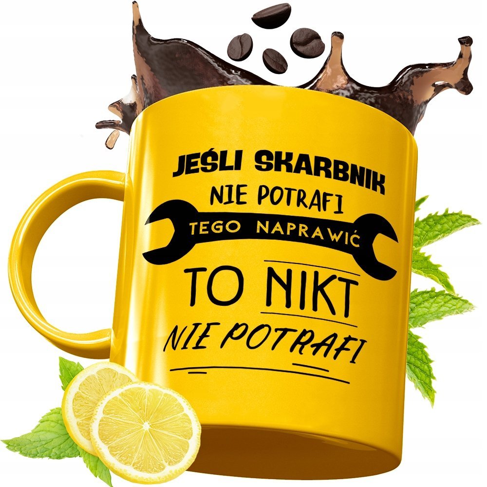 Złoty Kubek Premium Dla Skarbnika Prezent z Nadrukiem ze Zdjęciem + Opakowanie na prezent (wzór 03)