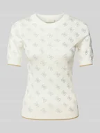 Swetry damskie - T-shirt z prążkowanymi wykończeniami model ‘ROSIE’ - miniaturka - grafika 1