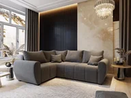 Pościel - Masseno Narożnik MADISON L L-S z funkcją spania i pojemnikiem na pościel Kształt L, Rozkładana sofa, Rogówka - Jasnoszary, SAWANA 21 - miniaturka - grafika 1