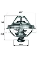 Termostaty - Termostat, płyn chłodzący Mahle TX 38 88D - miniaturka - grafika 1