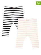 Spodenki dla niemowląt - Steiff Legginsy (2 pary) w kolorze czarno-jasnoróżowo-białym - miniaturka - grafika 1