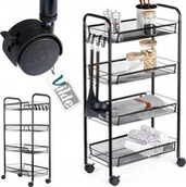 Regały - Vilde Wózek Półka Regał Metalowy 4-Poziomowy Solidny Pojemny VILDE 44 x 26 x 84cm - miniaturka - grafika 1