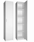 Regały - Wąski regał zamykany, R008, 39x35x180 cm, biel, mat - miniaturka - grafika 1