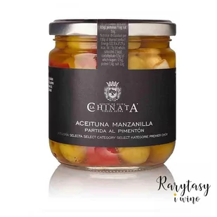 Hiszpańskie Oliwki Manzanilla Gniecione z Papryką "Aceituna Manzanilla Partida al Pimentón" La Chinata - Pasztet i przetwory mięsne - miniaturka - grafika 1