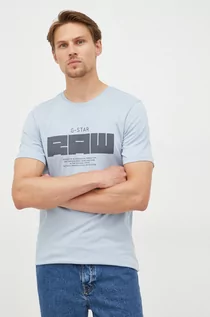 Koszulki męskie - G-Star Raw t-shirt bawełniany D21538.336 z nadrukiem - grafika 1