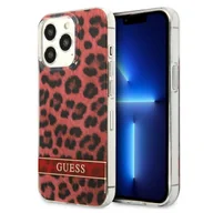 Etui i futerały do telefonów - Guess GUHCP13LHSLEOR iPhone 13 Pro / 13 6,1" czerwony/red hardcase Leopard - miniaturka - grafika 1