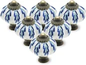 Zawiasy, okucia i inne akcesoria - Ceramiczne uchwyty w kształcie dyni do komód, szuflad i szafek, zestaw 6 sztuk, wzór snopka pszenicy - miniaturka - grafika 1