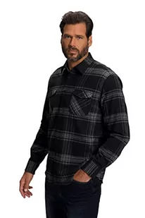 JP 1880 Męska koszula w duże rozmiary plus size L-8XL w kratkę, długi rękaw, kołnierz zapinany, nowoczesny krój 808744, czarny, 6XL - Koszule męskie - miniaturka - grafika 1