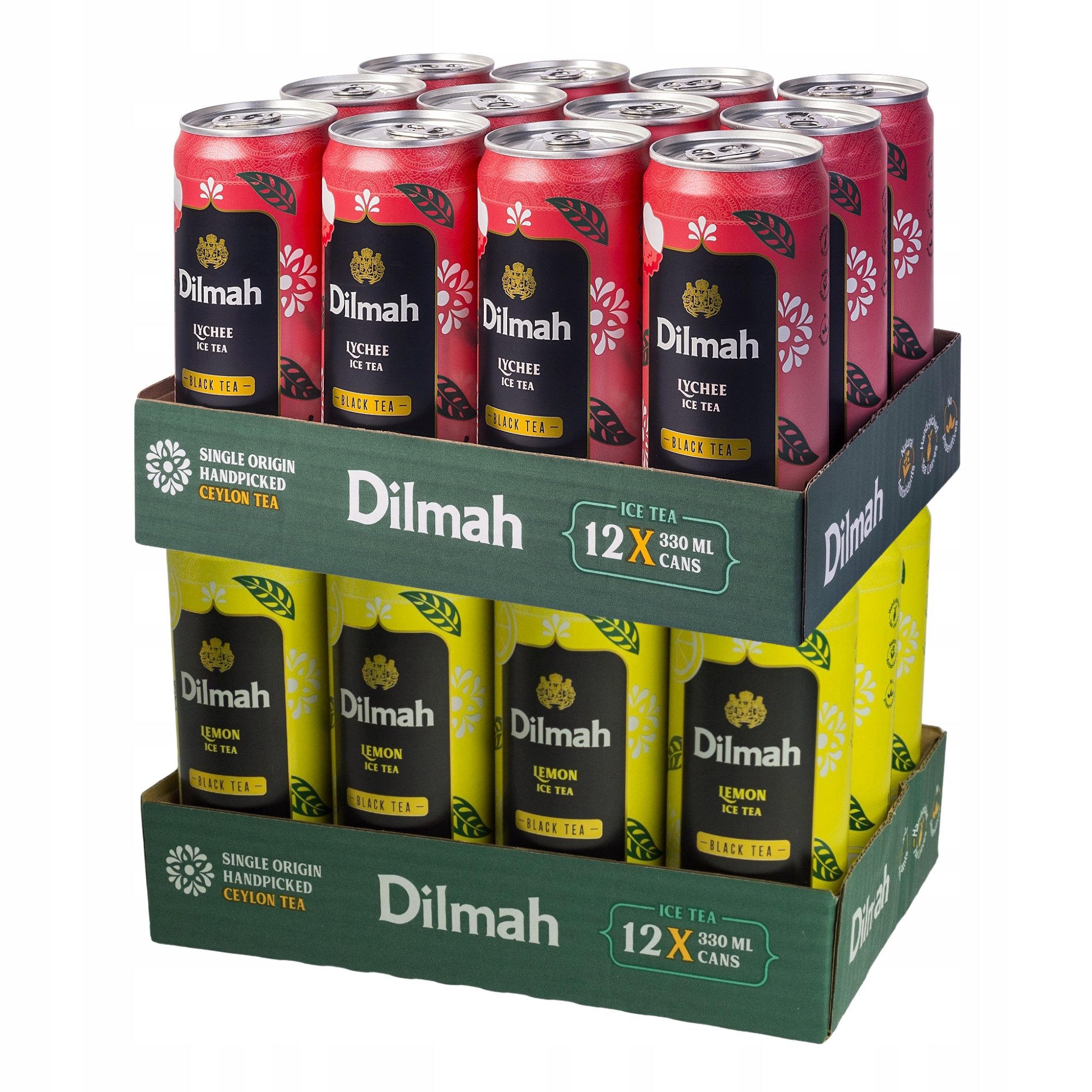 Czarna mrożona Herbata w Puszce Dilmah Ice Tea Lychee & Lemon 330ml 2x12szt