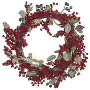 Ozdoby bożonarodzeniowe - Lumarko Wianek świąteczny ⌀ 40 cm czerwony PUROL! - miniaturka - grafika 1