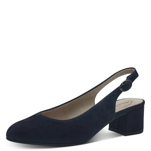 TAMARIS Comfort damskie czółenka ze skóry, eleganckie czółenka, Navy Suede, 42 EU, Navy Suede, 42 EU