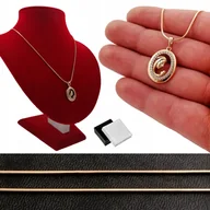 Biżuteria dla dzieci - ZŁOTY NASZYJNIK 60CM MATKA BOSKA Z CYRKONIAMI 18K - miniaturka - grafika 1