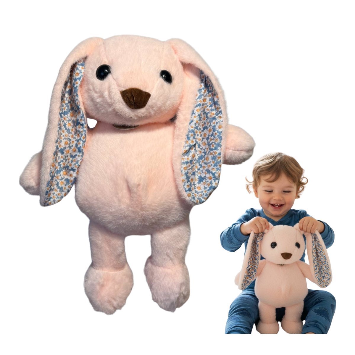 Królik Pluszowy Maskotka Króliczek Przytulanka Pluszak dla Dzieci Różowy