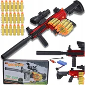 Zabawki militarne - BEZPIECZNY KARABIN ZABAWKA AUTOMATYCZNA NA MIĘKKIE STRZAŁKI-PIANKI - miniaturka - grafika 1