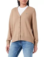 Kurtki damskie - GANT Damska kurtka z dzianiny ICON G Cotton Cardigan Dark Khaki, standard, khaki (Dark Khaki), L - miniaturka - grafika 1