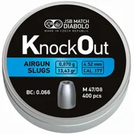 Amunicja do wiatrówek - Śrut 4,52 mm JSB KnockOut Slugs .177 0,870g 400 szt - miniaturka - grafika 1