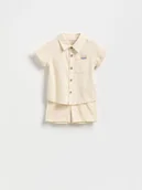 Komplety dla niemowląt - Reserved - Bawełniany komplet - kremowy - miniaturka - grafika 1