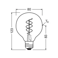 Żarówki LED - OSRAM LED Vintage G80 E27 4,9W 922 Spiral Filament złoty ściemniany - miniaturka - grafika 1