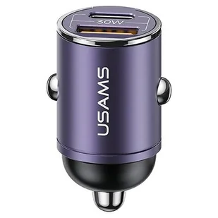 USAMS 1xUSB+1xUSB-C C38 30W PD Fast Charge (fioletowy) - Ładowarki samochodowe - miniaturka - grafika 1