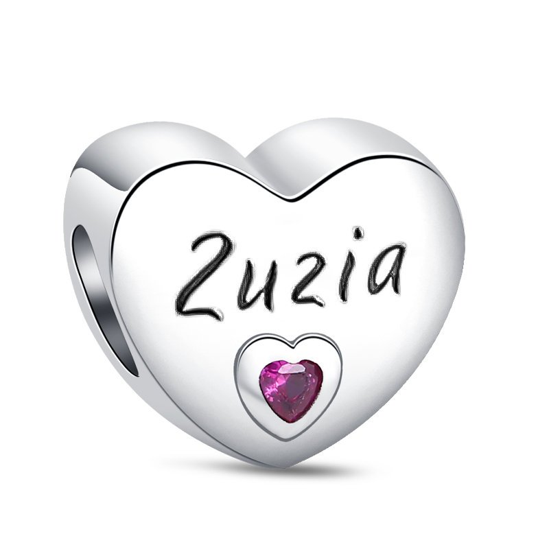 Zawieszka SREBRO 925 Charms koralik Serce Imię Zuzia
