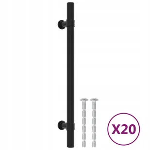 Uchwyty do szafek, 20 szt., czarne, 160 mm, stal n - Meble modułowe i akcesoria - miniaturka - grafika 1
