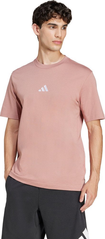 Koszulka męska adidas Essentials Small Logo Single Jersey różowa JF1099 M