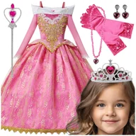 Sukienki - STRÓJ KSIĘŻNICZKA AURORA KOPCIUSZEK KRÓLEWNA SUKIENKA BAL - 122-128 - miniaturka - grafika 1