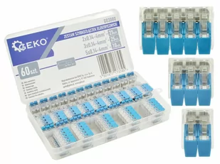 Geko G03080 zestaw szybkozłączek elektrycznych 0,2-4,0 mm2 60 elementów - Zestawy narzędziowe - miniaturka - grafika 1