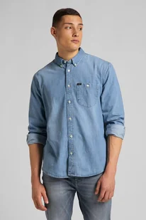 Męska Koszula Jeansowa Lee Riveted Shirt Frost Blue L66Iplmj-M - Koszule męskie - miniaturka - grafika 1