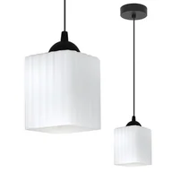 Lampy sufitowe - Lampa sufitowa wisząca Riffle loft 1xE27 klosz sześcian biały/czarny Light Home LH - miniaturka - grafika 1