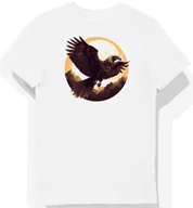 Koszulki męskie - Koszulka męska biała z motywem ciemnego sępa w górach XL - miniaturka - grafika 1