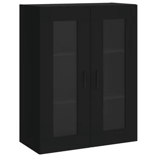 Witrynka, czarna, 69,5x34x180 cm, materiał drewnopochodny Lumarko! - Witryny - miniaturka - grafika 4