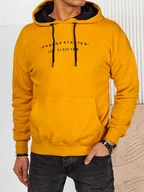 Bluzy męskie - Bluza męska z nadrukiem żółta Dstreet BX5716-S - miniaturka - grafika 1