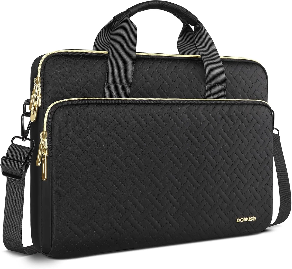 Torba na laptopa 14 cali DOMISO etui wodoszczelne z paskiem na ramię czarna