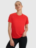 Koszulki sportowe damskie - 4F Koszulka do biegania regular szybkoschnąca damska - czerwona L - miniaturka - grafika 1