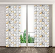 Zasłony - Zasłona panelowa gotowa na żabki, 75x245, szara geometryczna, ZPMB-94 - miniaturka - grafika 1