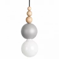 Lampy sufitowe - Loft Bala szara strukturalna lampa wisząca KOLOROWE KABLE - miniaturka - grafika 1