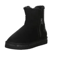 Botki damskie - TOM TAILOR Damskie botki 6390320005, czarne, 36 EU, czarny, 36 EU - miniaturka - grafika 1