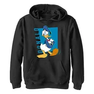 Bluzy dla chłopców - Disney Chłopięca bluza z kapturem Donald Pop, czarna, M, czarny, M - miniaturka - grafika 1