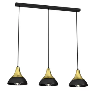 Luminex Nergis 3692 lampa wisząca zwis 3x60W E27 czarny/złoty - Lampy sufitowe - miniaturka - grafika 1